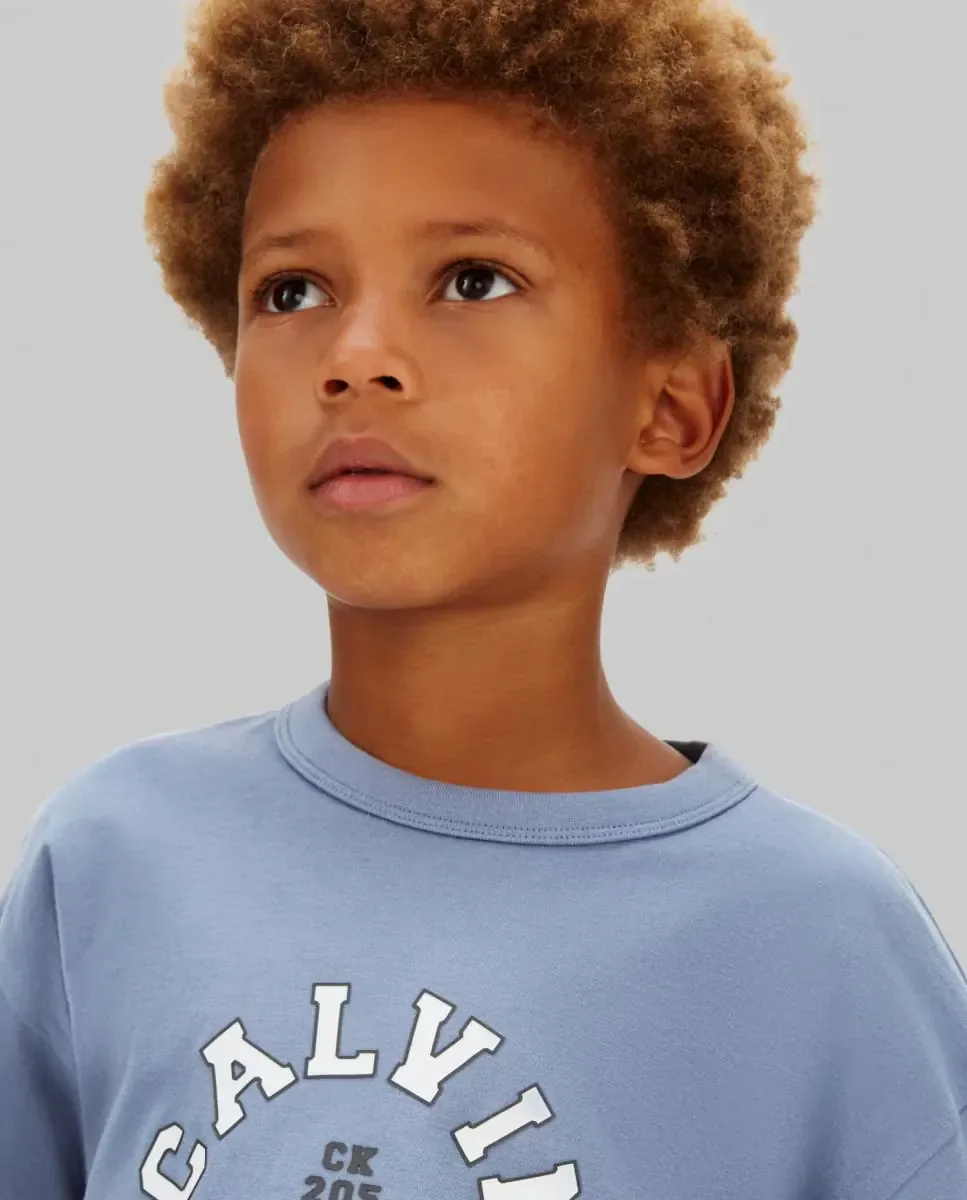 Детская футболка в стиле varsity Calvin Klein, синий — фото 4