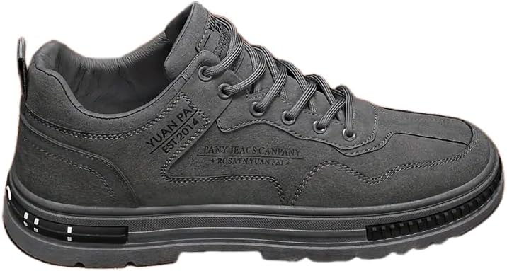 

Мужские кроссовки с противоскользящей подошвой - прочные низкие синтетические туфли с дышащей текстильной подкладкой, амортизированной ПВХ подошвой и шнуровкой для походов на открытом воздухе, строительства и повседневной носки Clolinde, серый