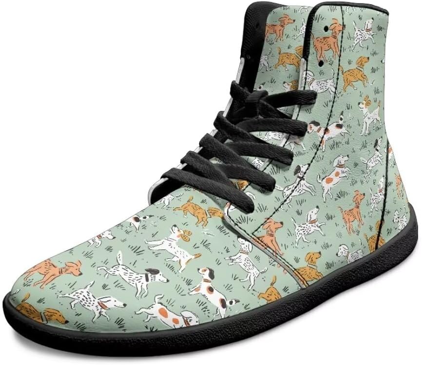

Мужские босоножки с принтом милых животных, легкие с широкой носочной частью, антискользящие, высокие кроссовки с нулевым перепадом подошвы Getelinseng, Dogs