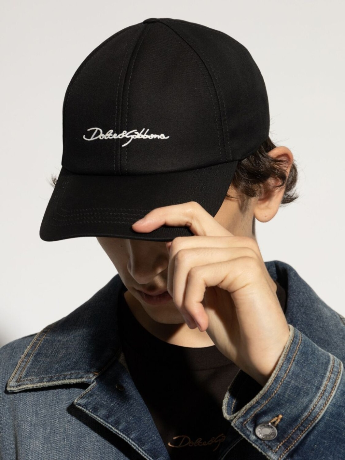 Dolce & Gabbana хлопковая бейсболка с аппликацией логотипа, черный — фото 2
