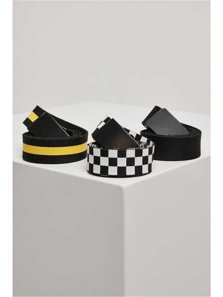 

Ремень Urban Classics, цвет black/white/yellow