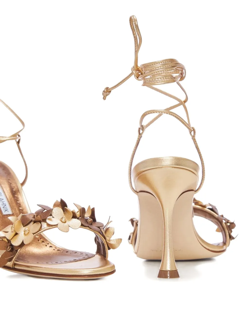 Босоножки Anista 90 со шнуровкой Manolo Blahnik, желтый — фото 3