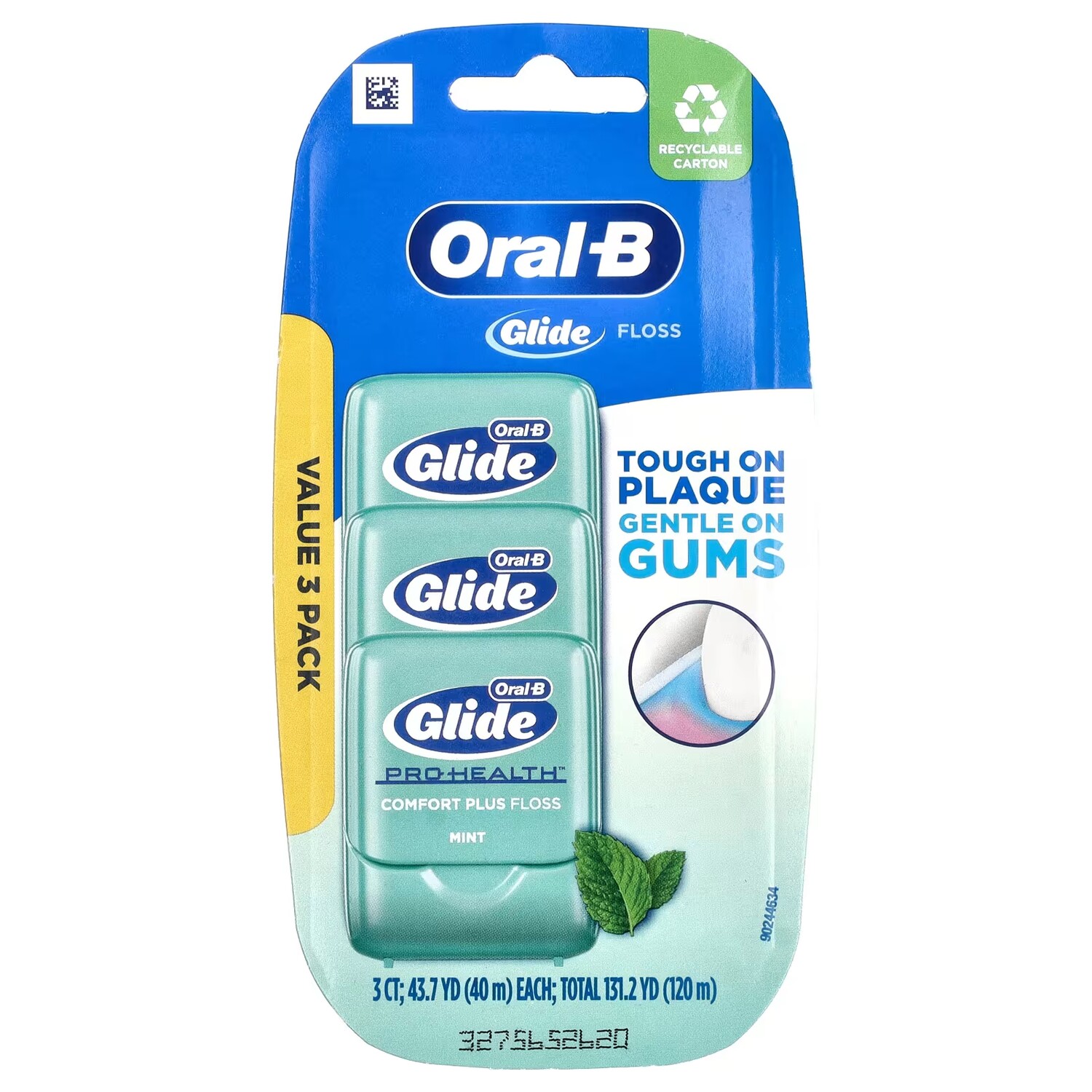 

Зубная нить Oral-B Glide Pro-Health Comfort Plus Floss Mint, 3 шт по 40 м