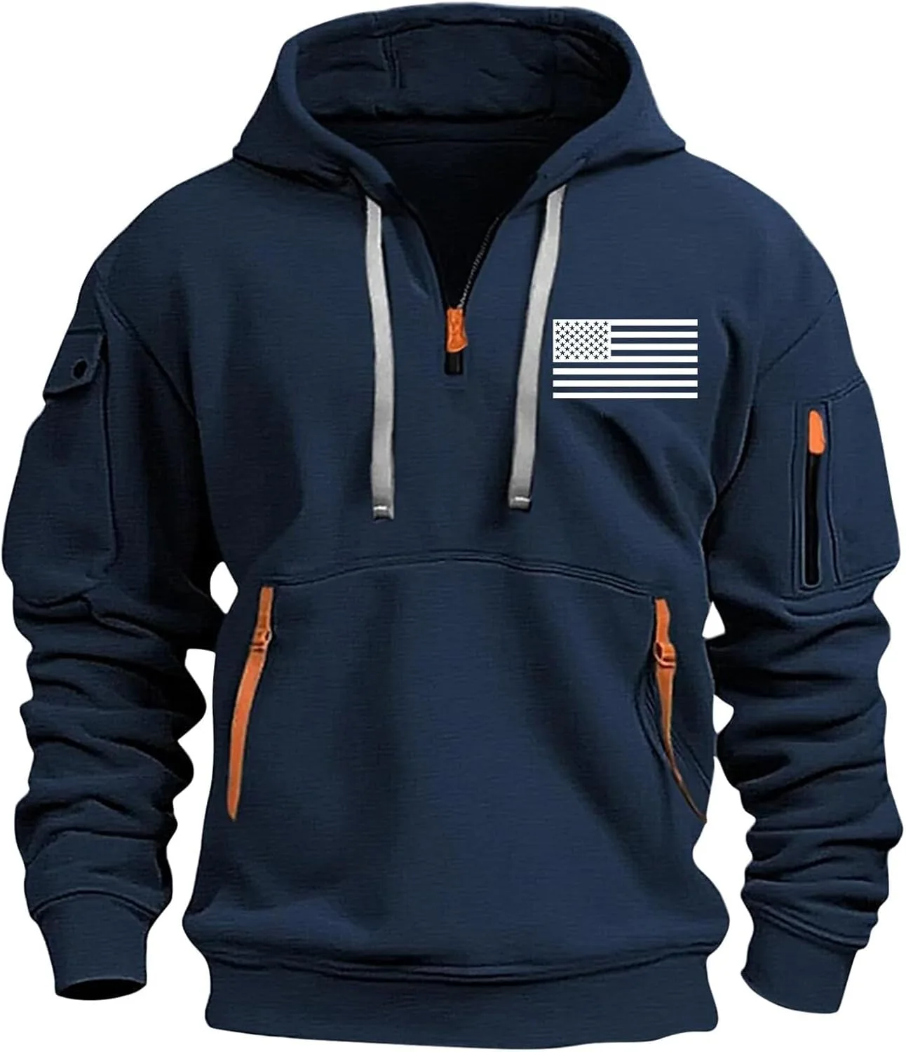 

LISTHA мужская толстовка с четвертью молнии тактическая с капюшоном винтажная с длинным рукавом