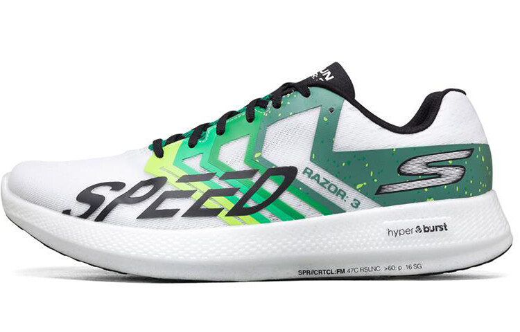 

Кроссовки для бега Go Run Razor 3 мужские с низким верхом белые/зеленые Skechers