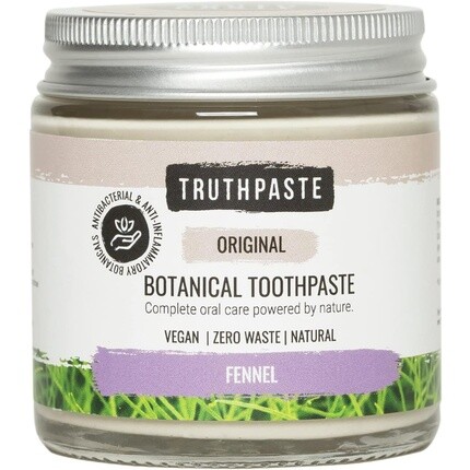 TRUTHPASTE Оригинальная натуральная зубная паста Zero Waste Экологически чистая Без пластика Веганская Фторированная SLS Без мяты С Нимом и Алоэ Вера Подходит для чувствительных зубов Фенхель 100 мл