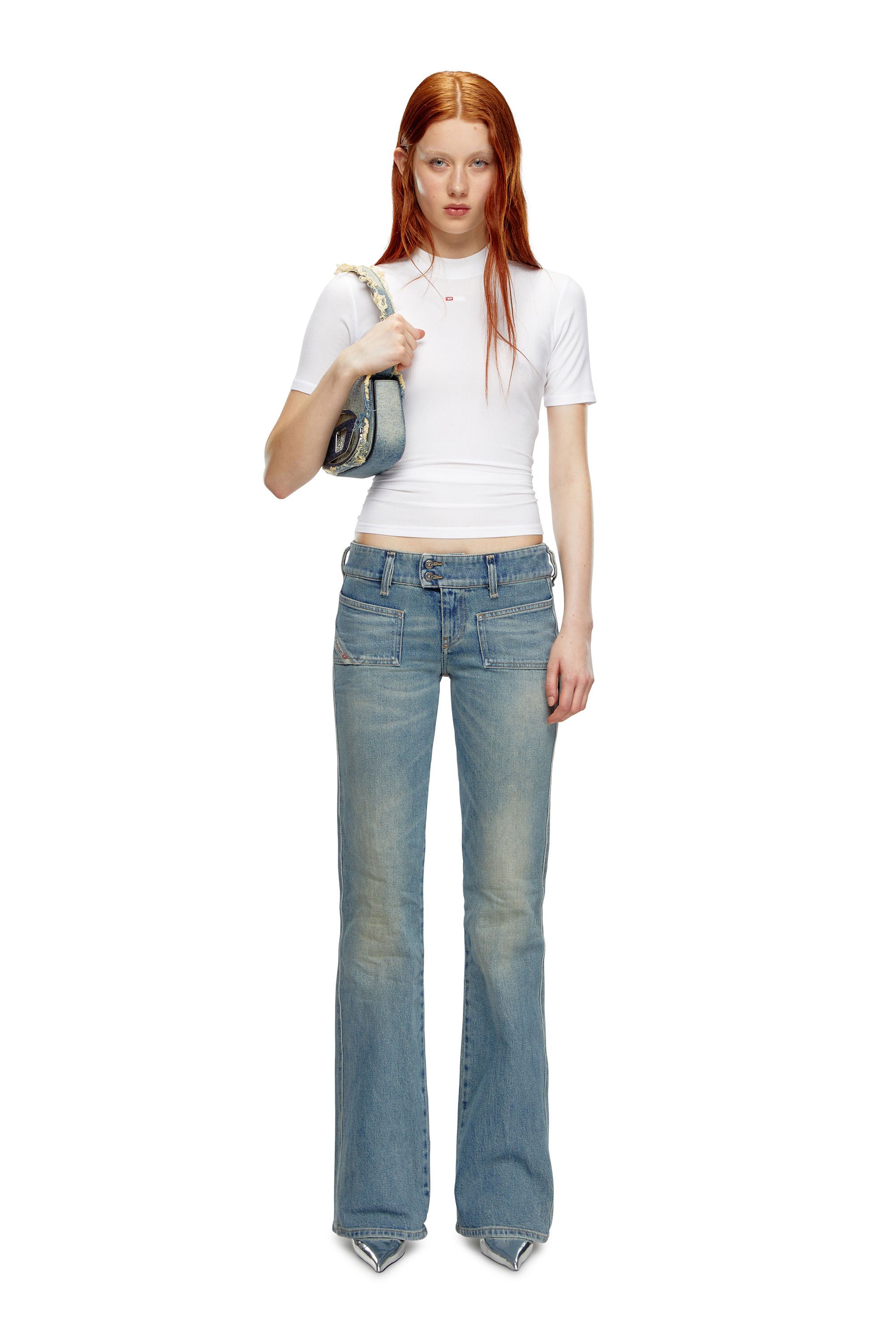 Женские узкие джинсы-клеш D-HUSH L.30 Diesel, blue