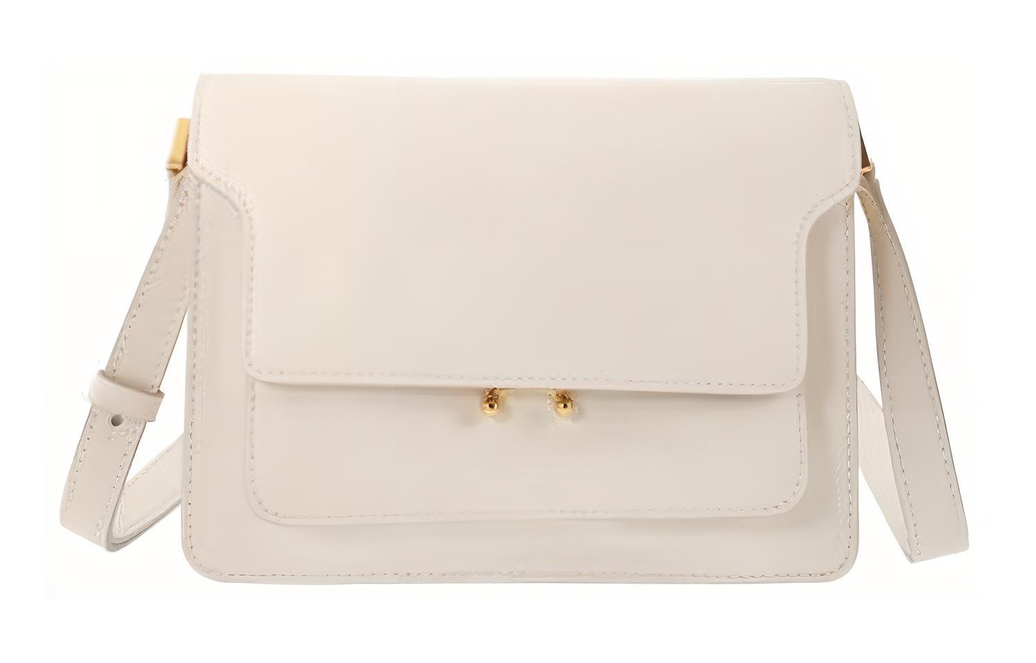 

Сумка через плечо из телячьей кожи MARNI, средний размер, женская, белая