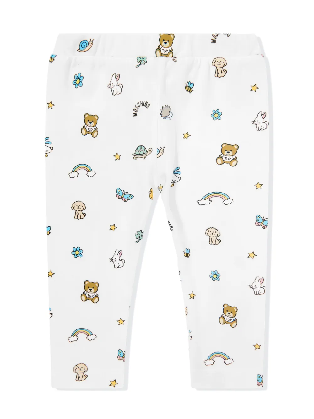Комплект из двух легинсов с принтом Teddy Bear Moschino Kids, белый — фото 4