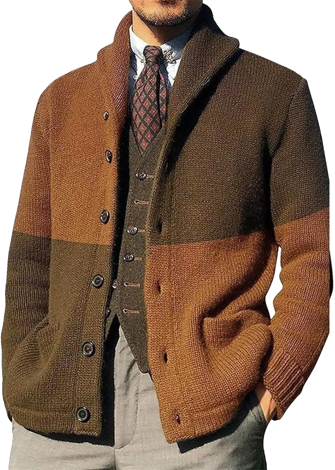 

Мужской стильный кардиган вязаный slim-fit Maiyifu-GJ