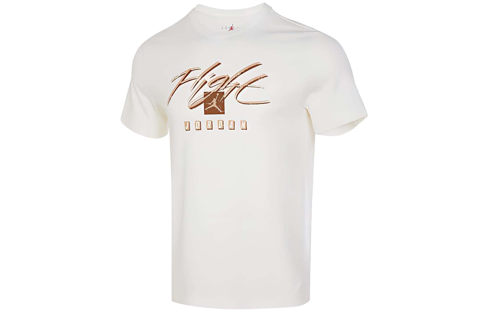 

Jordan Мужская футболка цвета экрю с круглым вырезом, умеренным прямым кроем, Белый, Jordan Мужская футболка цвета экрю с круглым вырезом, умеренным прямым кроем