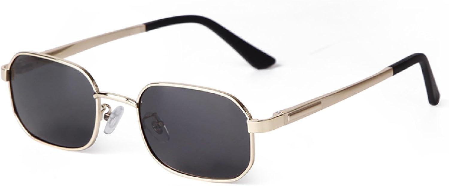 

Ретро узкие поляризованные прямоугольные солнцезащитные очки в стиле 90-х, модные солнцезащитные очки в маленькой оправе с тонировкой, квадратные солнцезащитные очки в стиле хип-хоп WNCKSQ, C4 Gold Grey