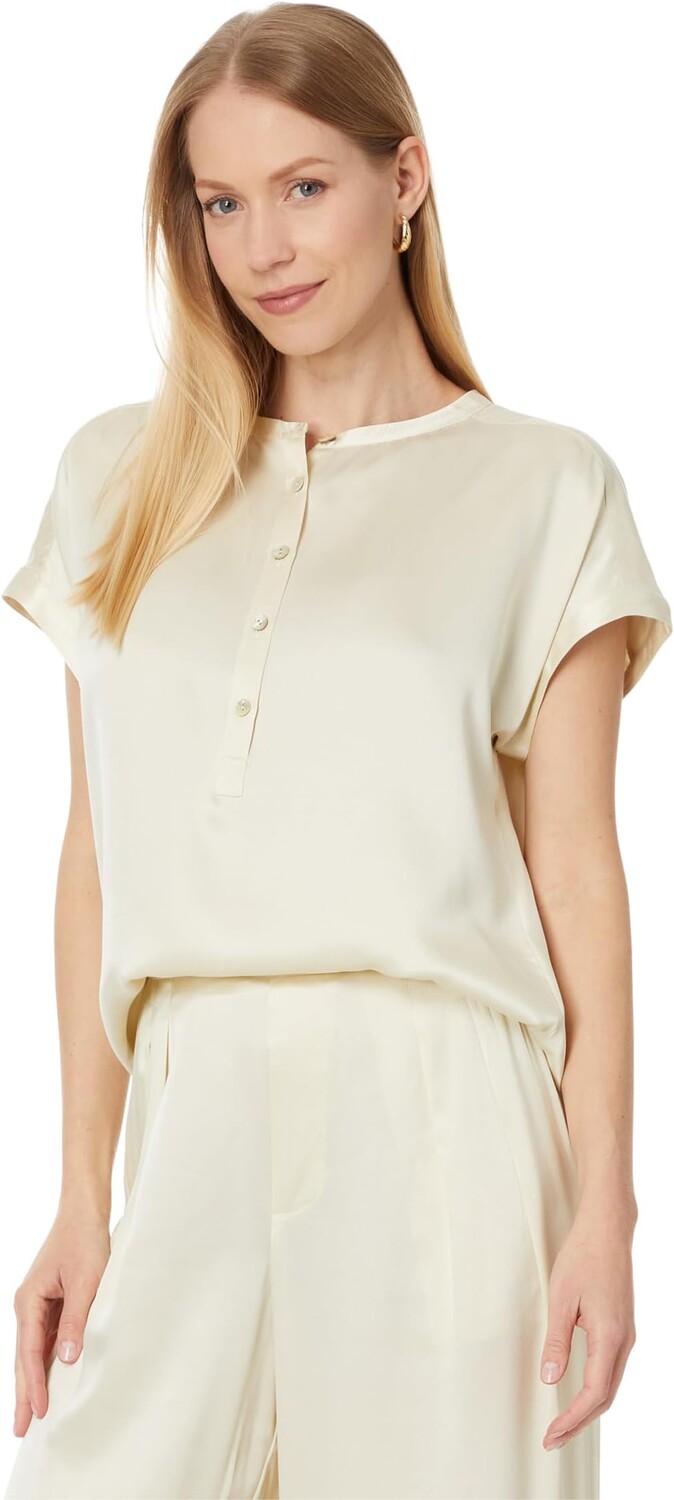 

Топ Faherty Sandwashed Silk Desmond Top, цвет Pearled Ivory