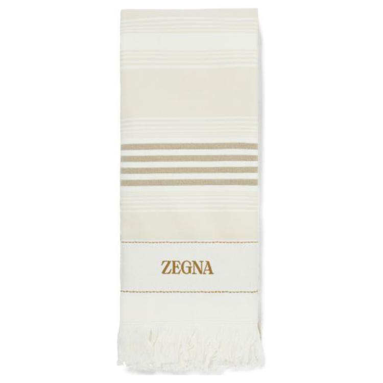 

Ermenegildo Zegna Вышитое хлопковое пляжное полотенце Zegna, Beige