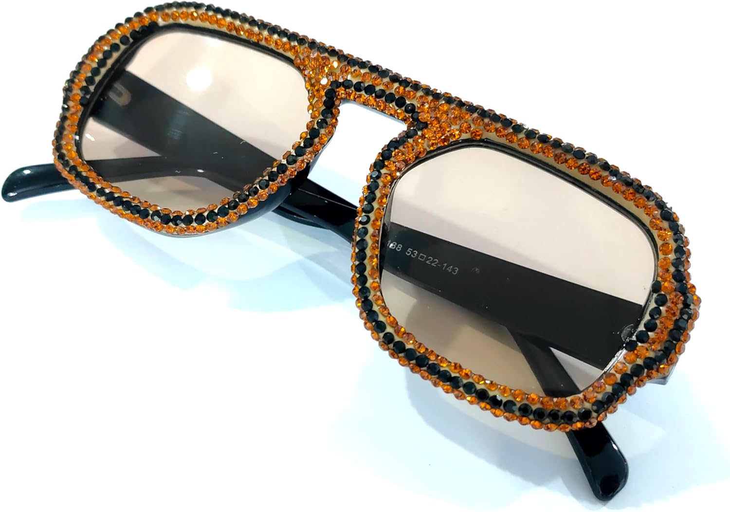 

Солнцезащитные очки Melrose Square с кристаллами и стразами, модные женские градиентные очки с защитой от УФ-излучения UV400, мужские панк-очки, сине-зеленые солнцезащитные очки, Brown