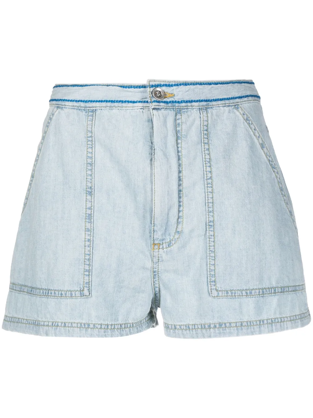 

Джинсовые шорты с вышитым логотипом Marni, синий