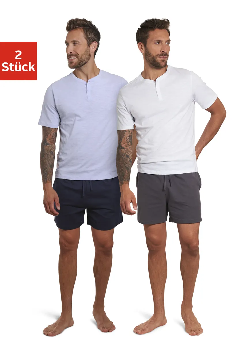 

AUTHENTIC LE JOGGER Shorty (упаковка, 4 шт., 2 шт.), с планкой на пуговицах по горловине, темно-синий