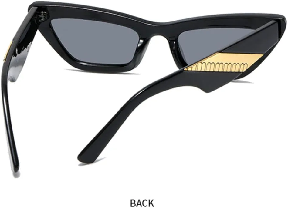 

Солнцезащитные очки в форме «кошачий глаз», винтажные солнцезащитные очки, ретро-очки, очки для вождения, защита от УФ-излучения UV400 HPIRME, Black Grey