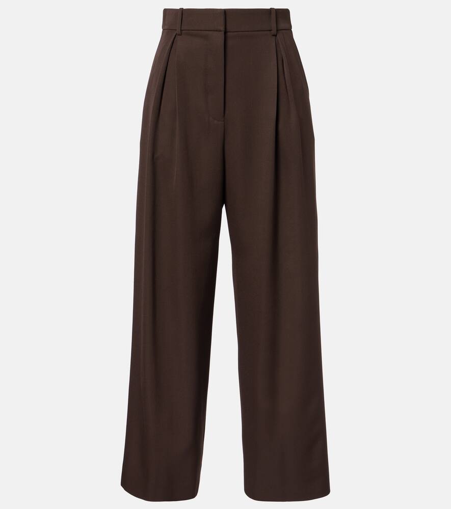 

Широкие брюки из габардина с шерстью Loewe, Brown