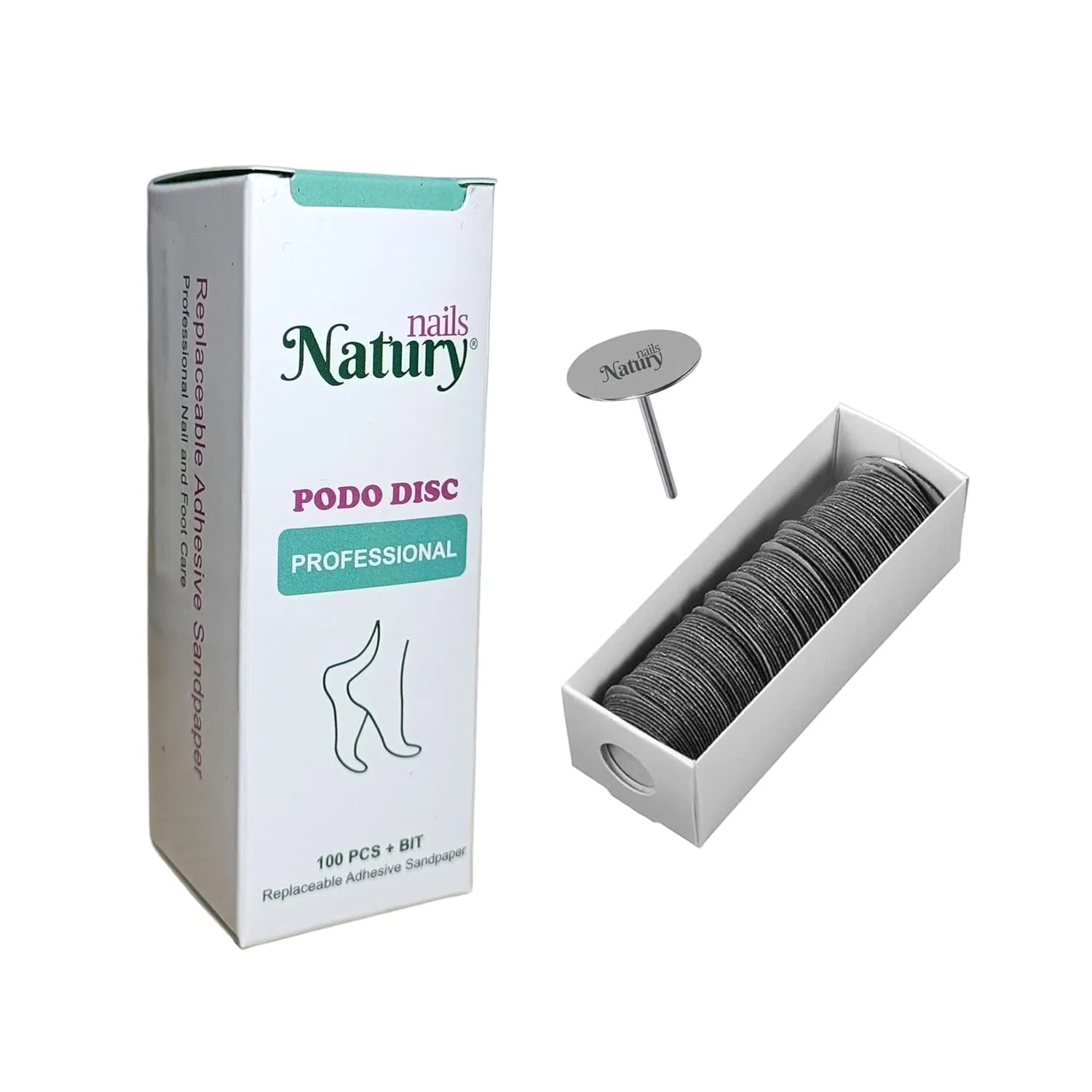 Сменные шлифовальные диски Natury Nails 100 шт. с базовым сверлом 15 мм Natury Nails