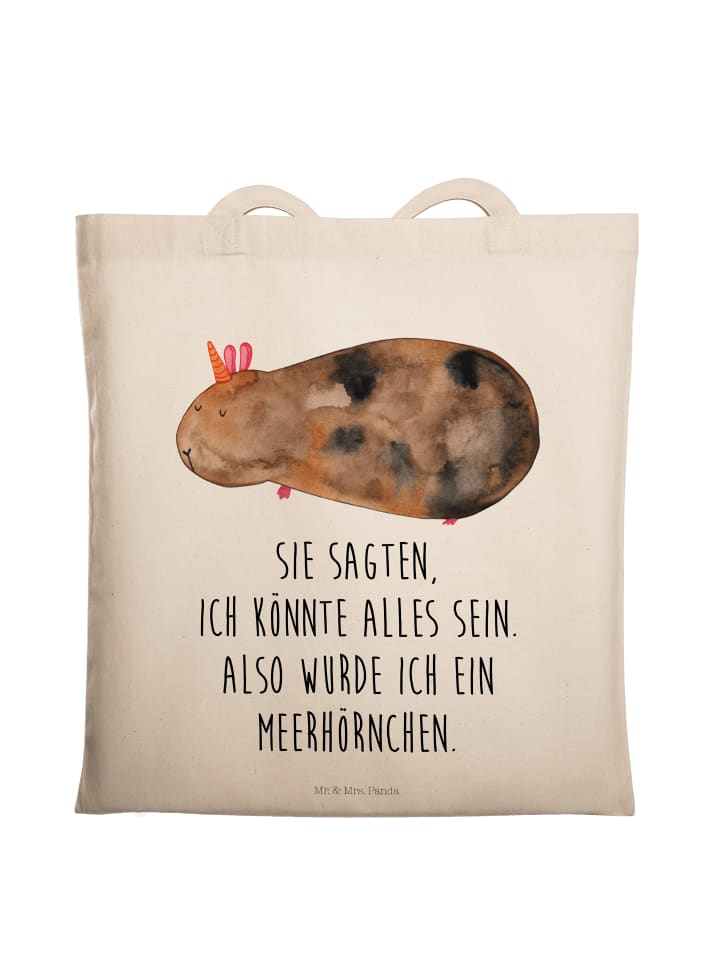 

Mr. & Mrs. Panda Джутовая сумка с изображением единорога и морской свинки, с надписью кремового цвета