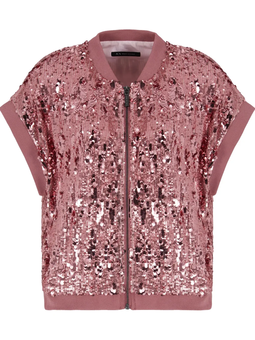 

Топ с пайетками Armani Exchange, розовый