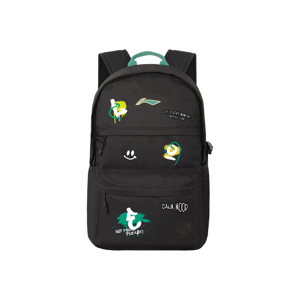 

LINING Полиэстеровый рюкзак унисекс черный, Black Creative Graffiti