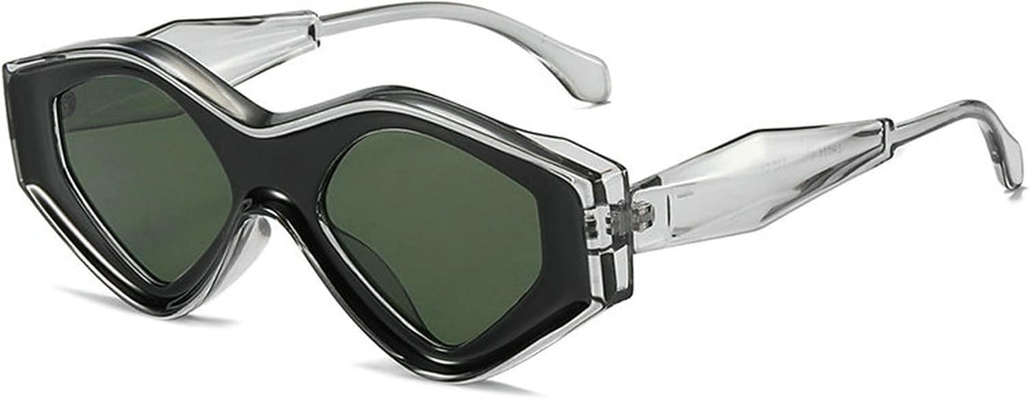 

COTIA Новые панк-солнцезащитные очки для женщин, маленькие очки «кошачий глаз», модный дизайн, треугольная форма, ромбовидный дизайн, трендовые треугольные очки для мужчин, защита от УФ-излучения UV400, Green