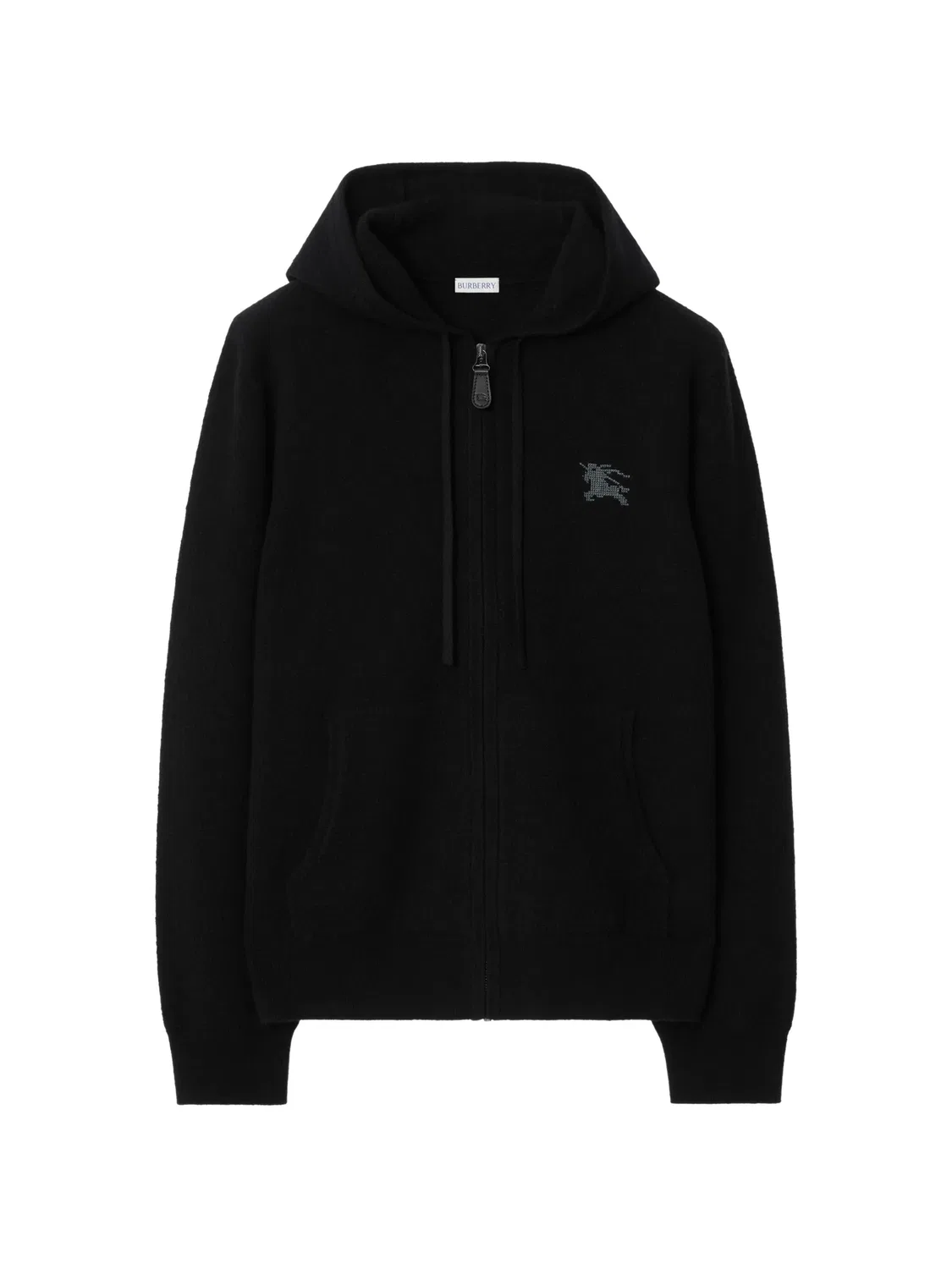 Шерстяное худи Equestrian Knight Design на молнии Burberry, черный
