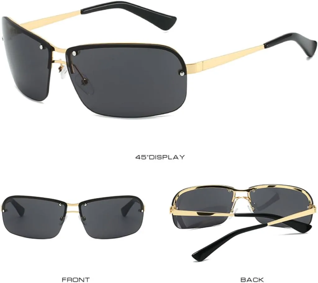 

Роскошные полубезрамочные солнцезащитные очки с градиентным переходом для женщин, ретро-дизайн, панк, мужские солнцезащитные очки UV400 SZVVBKK, Golden Brown