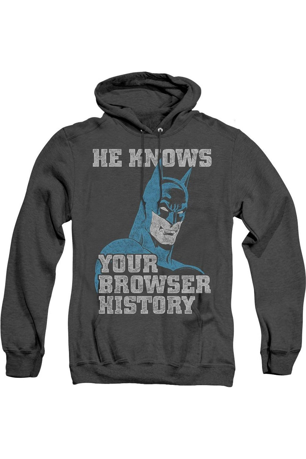 

Batman Knows Adult Heather Hoodie / Толстовка с капюшоном Gildan, черный
