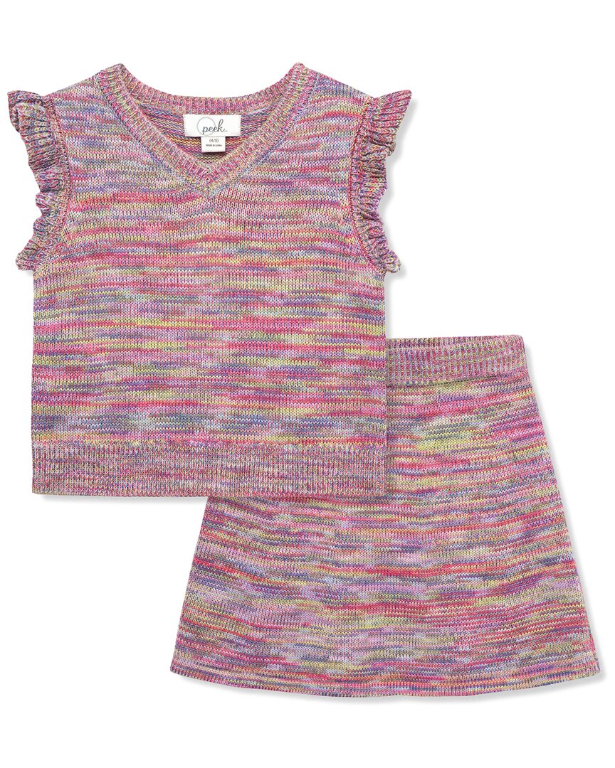 

Комплект из юбок в полоску в стиле Space-Dye от Peek Kids, цвет multi