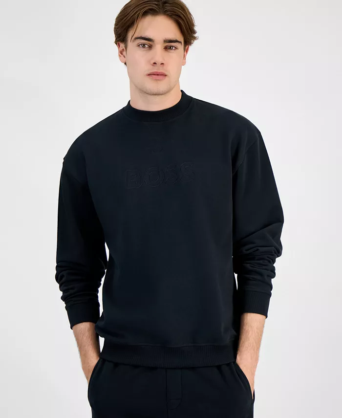 

BOSS by Men's David Расслабленный Свитшот для Пижамы с Вышитым Логотипом Hugo Boss, черный