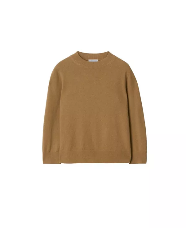 

Детский шерстяной кашемировый свитер в клетку с нашивками - для малышей и детей постарше Burberry, бежевый