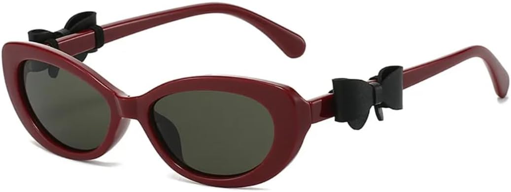 

Прекрасные женские модные солнцезащитные очки, маленькие «кошачий глаз», с бантом, для вечеринок, путешествий, пляжа, популярные солнцезащитные очки UATXTAU, Red Dark Green
