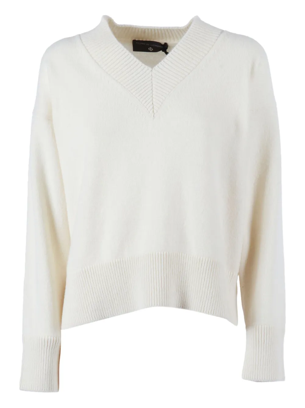 

Свитер с V-образным вырезом Filippo De Laurentiis, белый