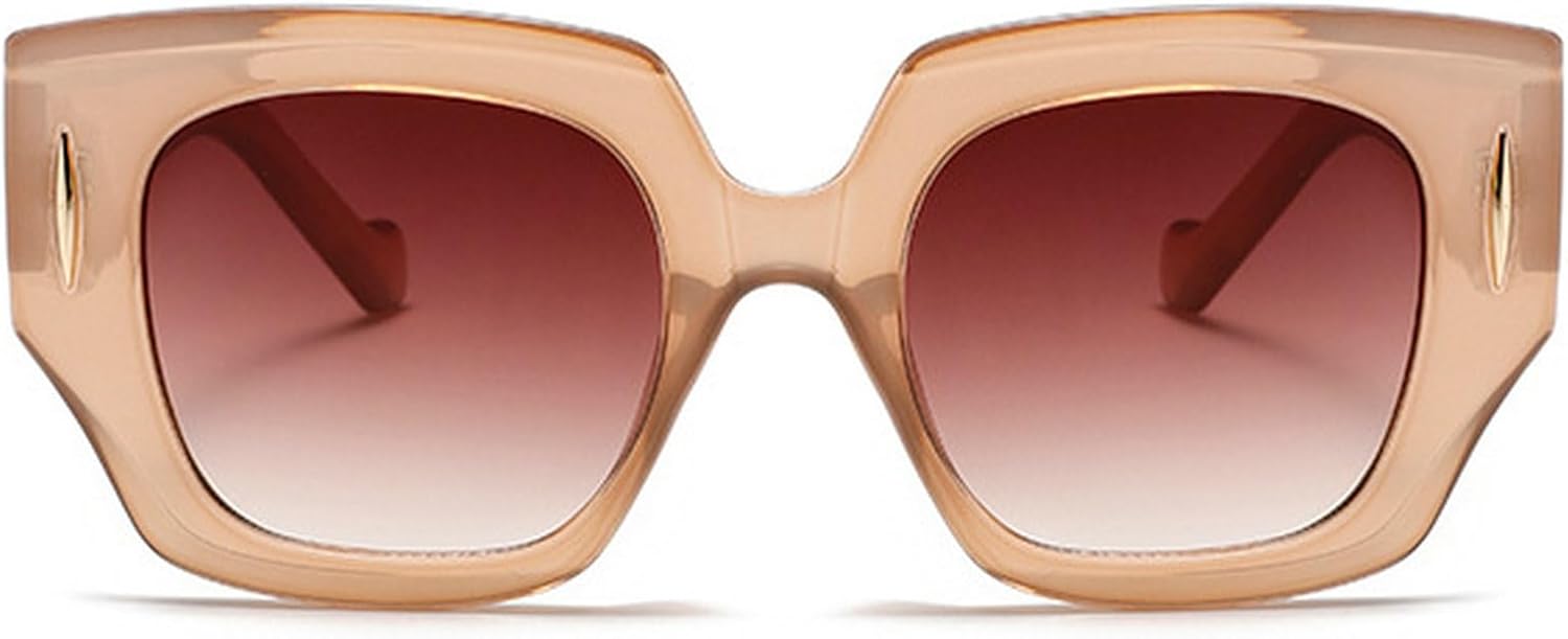 

Модные большие женские квадратные солнцезащитные очки в винтажном стиле с леопардовым принтом, коричневые, с защитой от УФ-излучения UV400, стильные мужские черные солнцезащитные очки N45 mincl, Champagn Brown