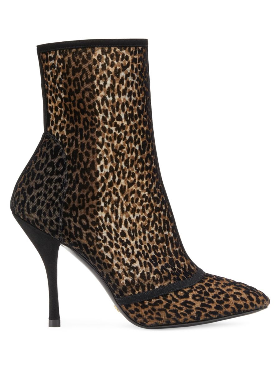 Ботильоны на шпильке из кожи с леопардовым принтом Noche Stuart Weitzman, черный