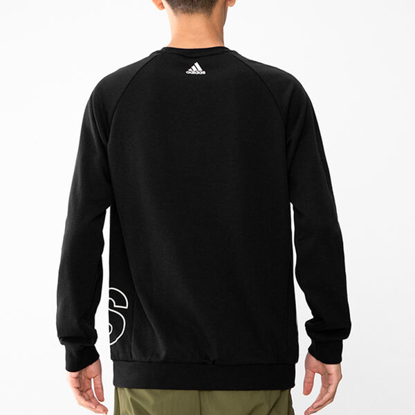 Толстовка men's big lo swt ft logo printing casual sports round neck black Adidas, черный — фото 4
