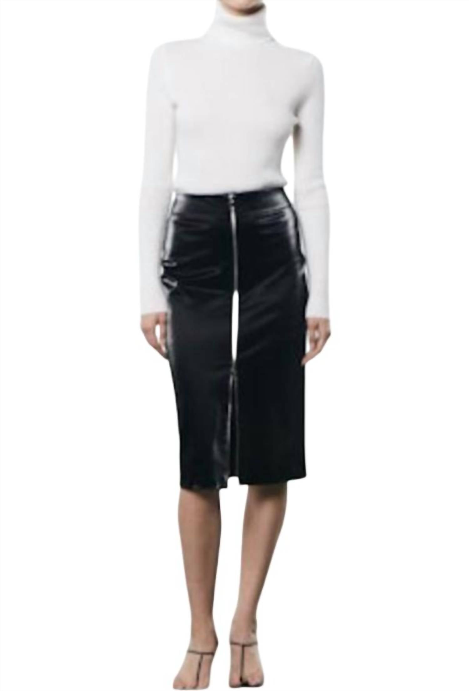 

Кашемировый свитер с высоким воротом в рубчик цвета мела Enza Costa, Chalk