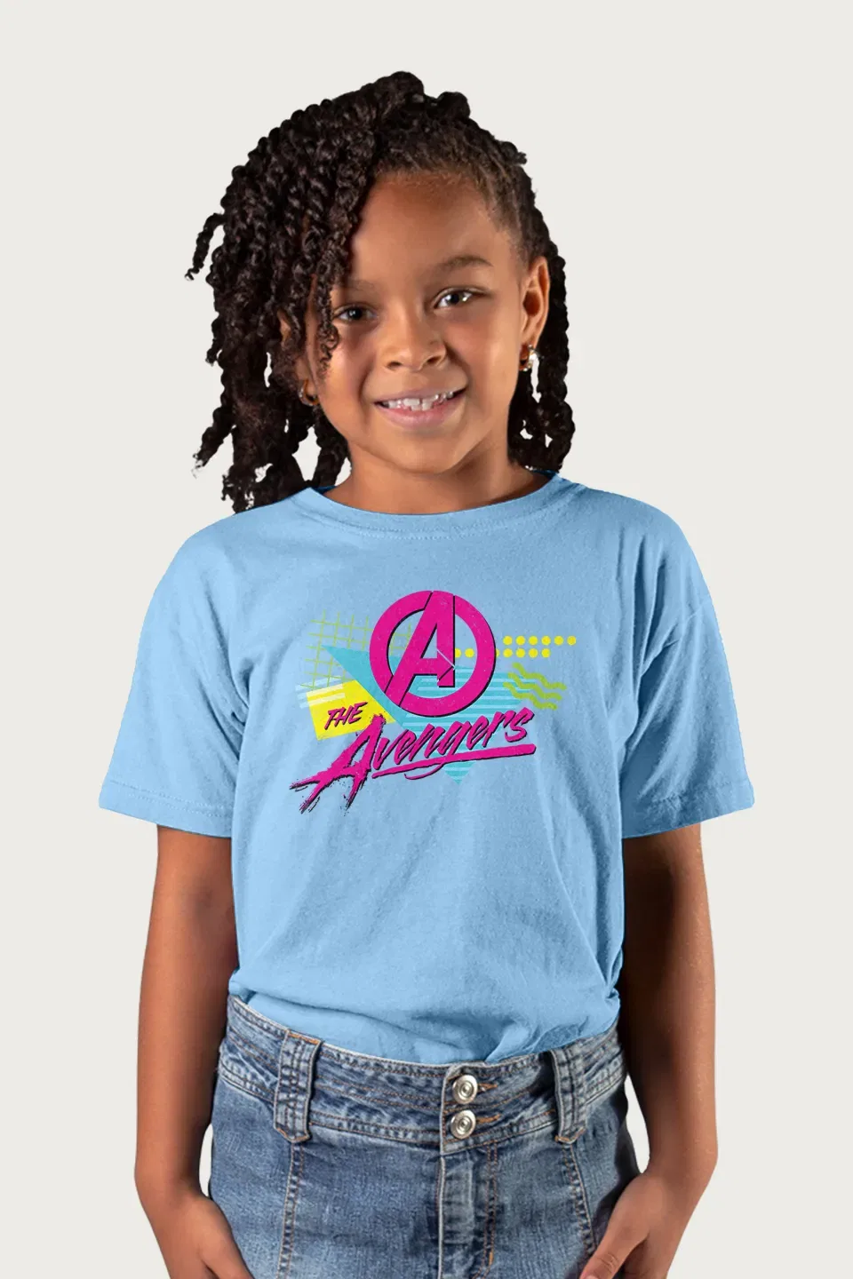 Футболка Marvel Avengers Retro Distressed 80s Style, светло-голубой