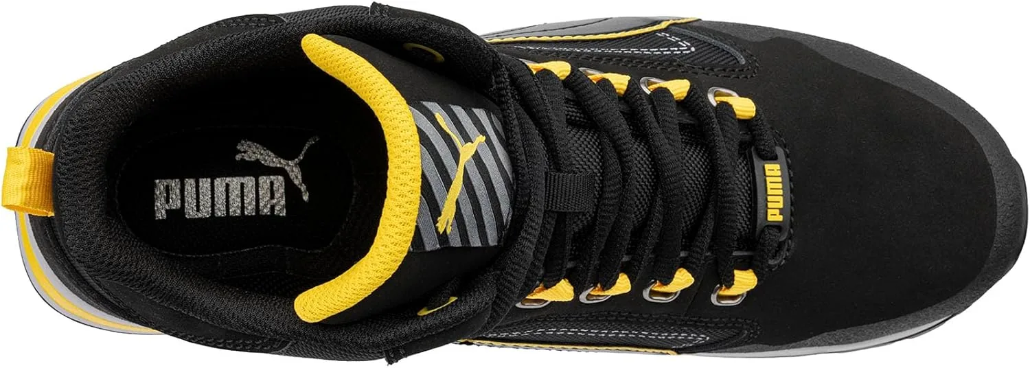 PUMA Crosstwist MID SB Универсальные защитные кроссовки с противоскользящими свойствами из проколов, черный/желтый — фото 4