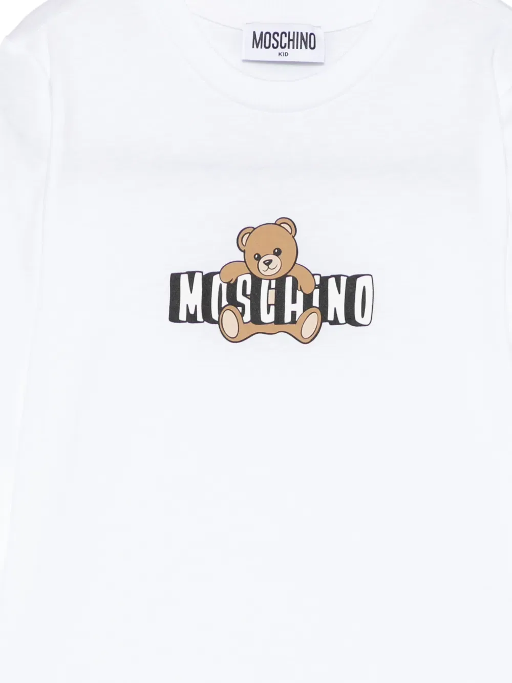 Футболка с плюшевым мишкой Moschino Kids, белый — фото 3