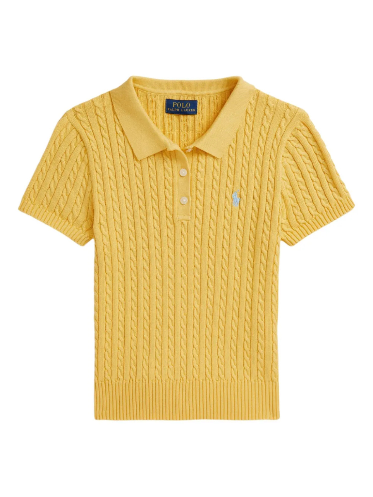 

Рубашка-поло POLO RALPH LAUREN KIDS с косичным узором, желтый