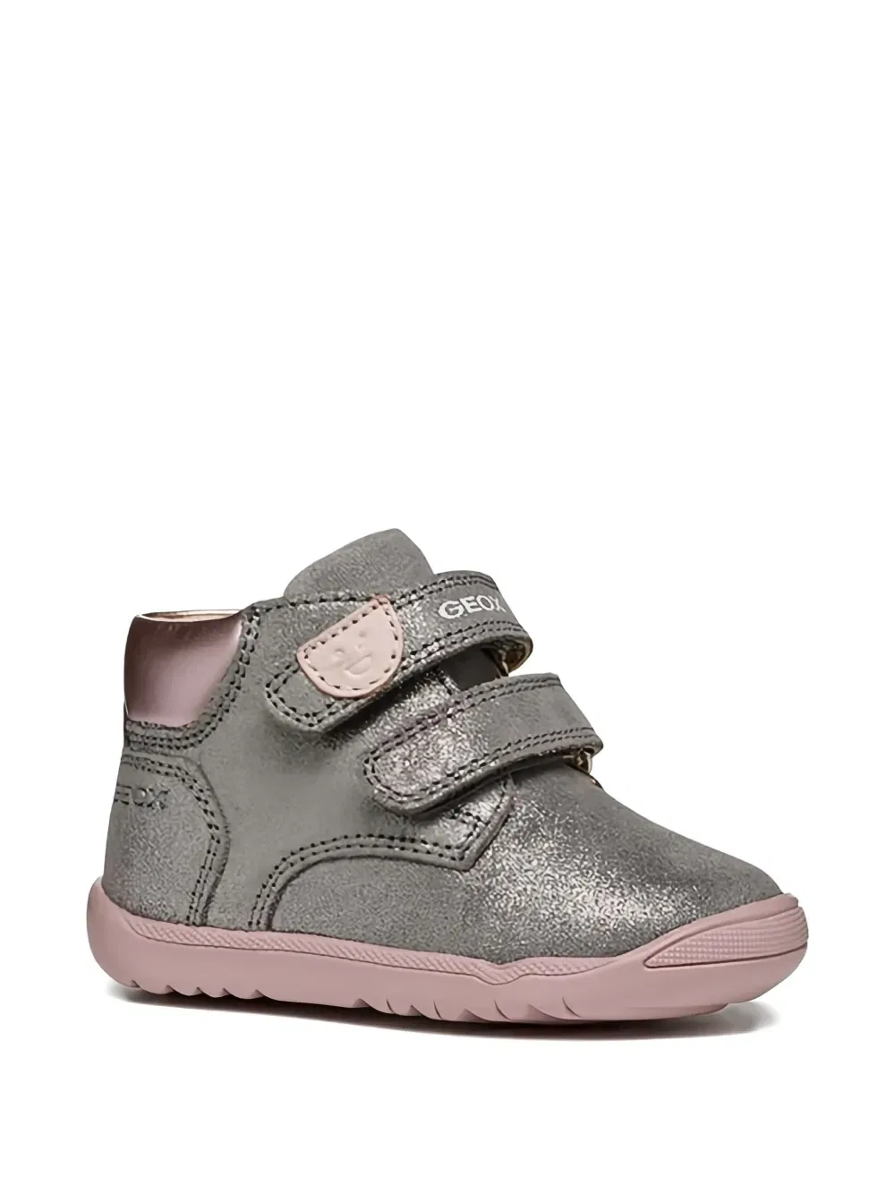 Кожаные сапоги на липучках Geox Kids, серый