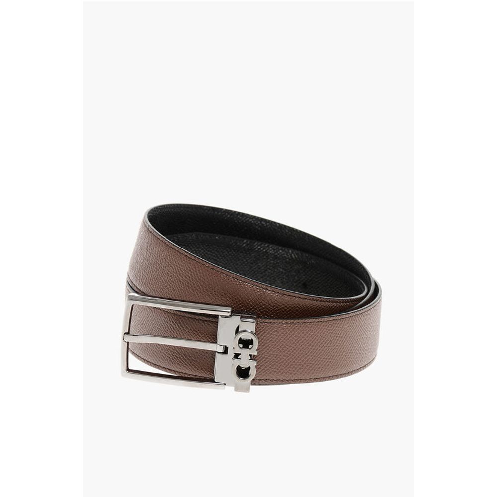 

Ремень из кожи Grain de Poudre с двусторонним дизайном, ширина 35 мм Salvatore Ferragamo, Brown