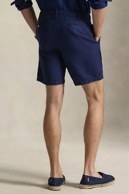 Шорты из льна с добавлением хлопка Polo Ralph Lauren, синий — фото 2