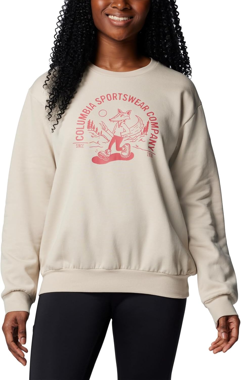 

Columbia женская толстовка Hart Mountain Crew Iii, Dark Stone/Foxy Stroll