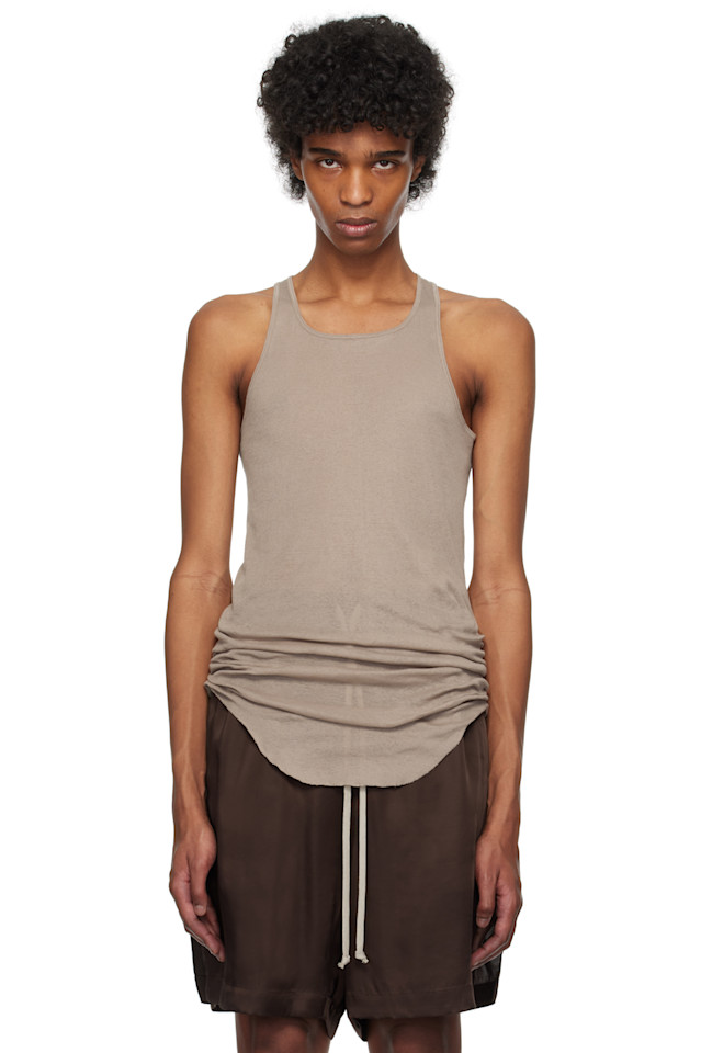 

Базовый риббеновый топ Hollywood Rick Owens, цвет taupe