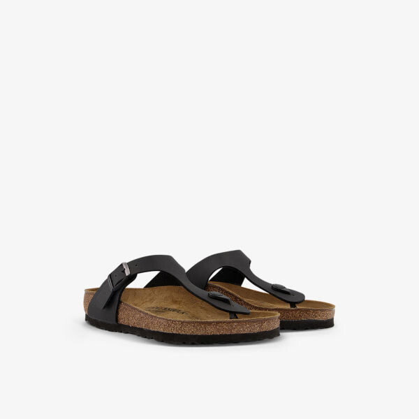 Сандалии из искусственной кожи с фирменной фурнитурой Birkenstock, черный — фото 3